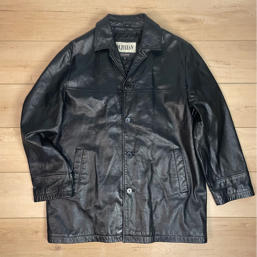 VTG Wilsons Leather M Julian Mens Black Jacket Thinsulate Lining Coat